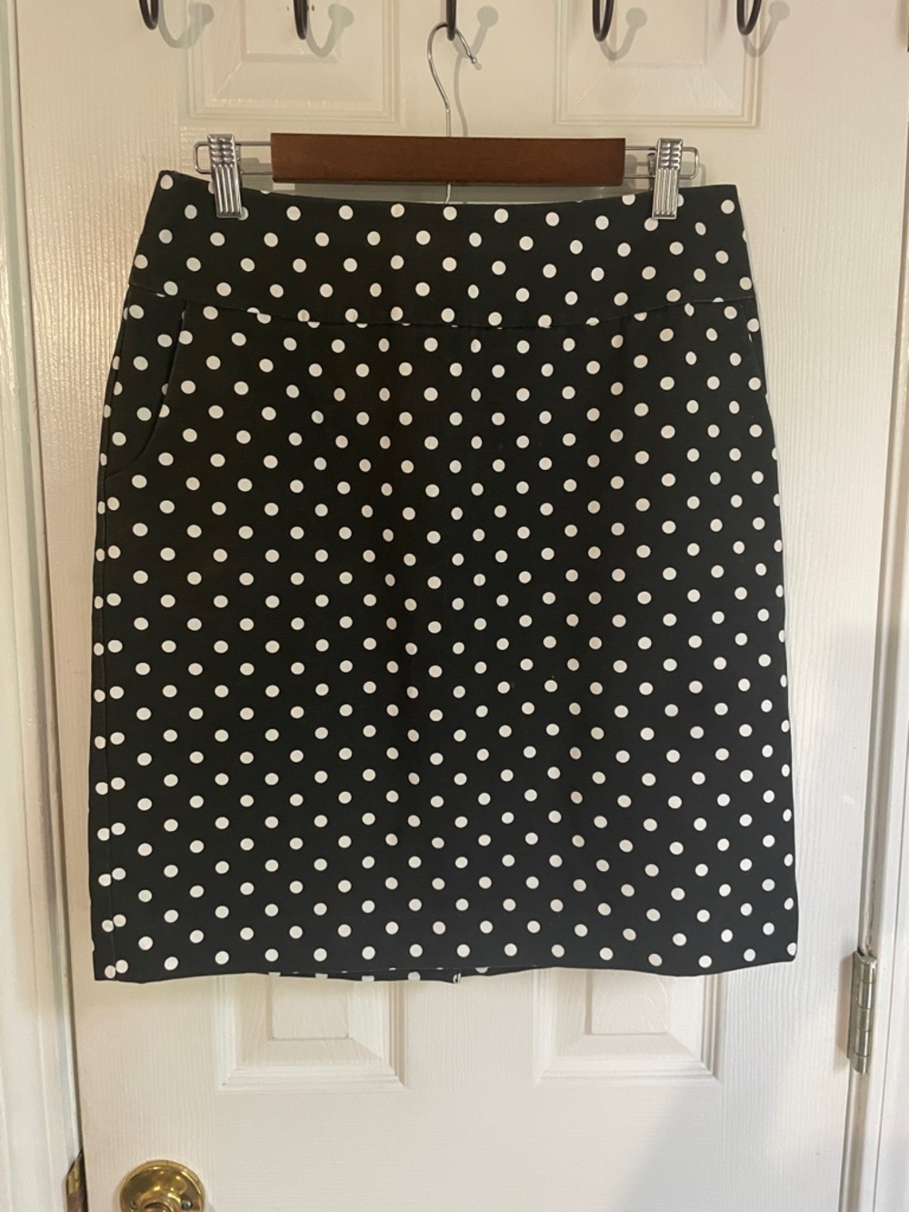 Merona Black & White Polka Dots Preppy Coquette Pencil Skirt